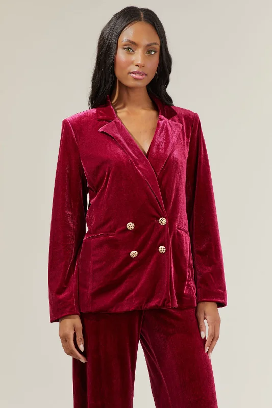 Yami Velvet Collared Blazer