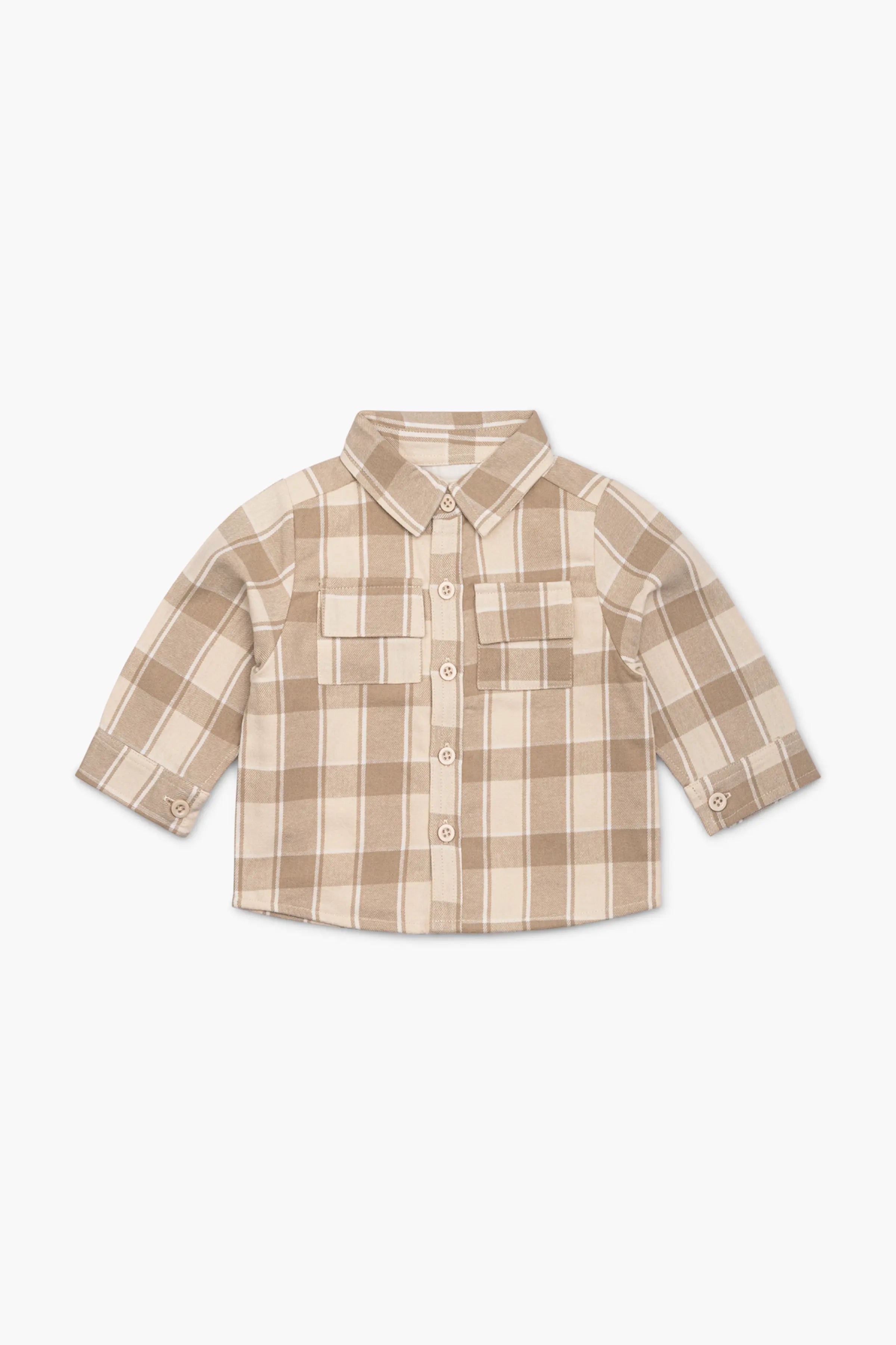 Shirt Jacket_Beige Flannel