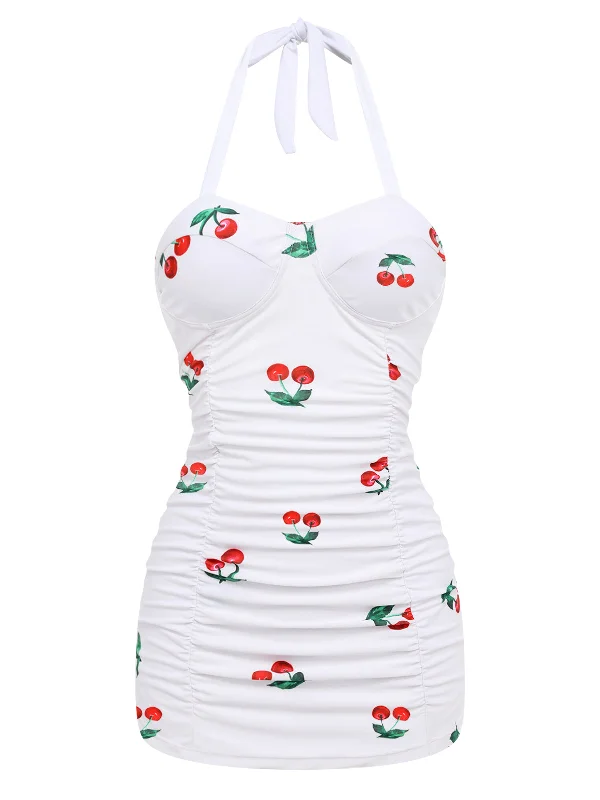 Retro 1950s Cherry Summer One-piece Swimsuit