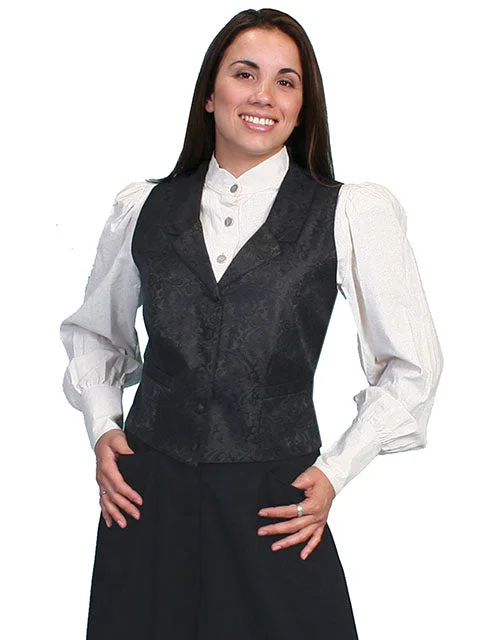 Women's Black Paisley Vest