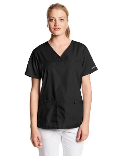 Cherokee 2968 Women's Scrubs Flexibles Sporty V-Neck Knit Panel Top