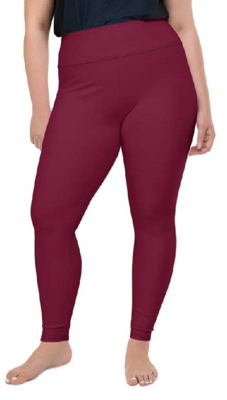 Wine Burgundy Plus Size Leggings