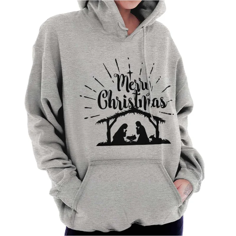 Nativity Scene Merry Christmas Hoodie