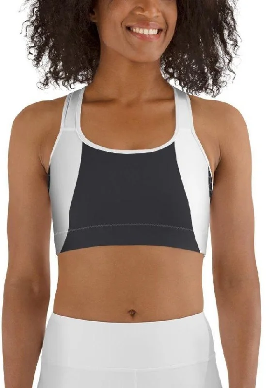 Beehive Geometric Sports Bra Onyx Gray