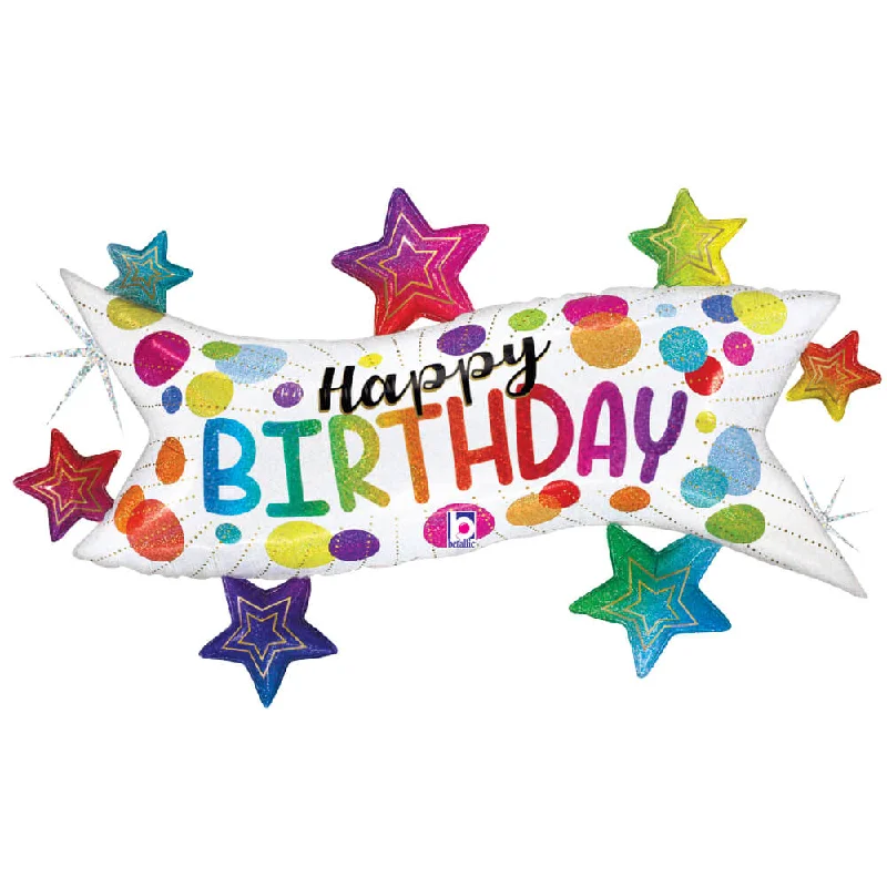 37 inch BIRTHDAY BANNER STARS