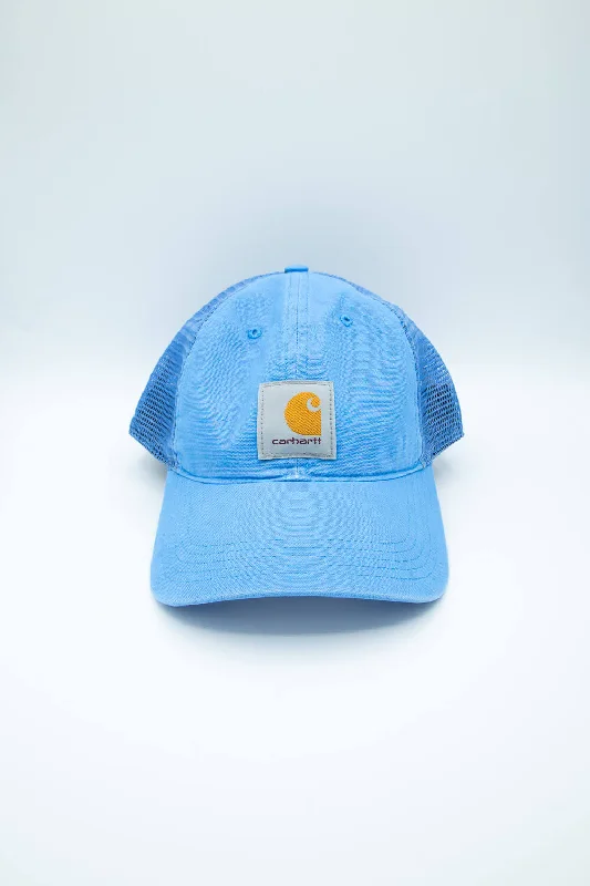 Carhartt Mesh-Back Logo Trucker Hat in Blue | 100286-HA6