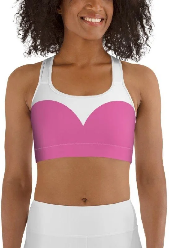 Pink Heart Shaped Sports Bra