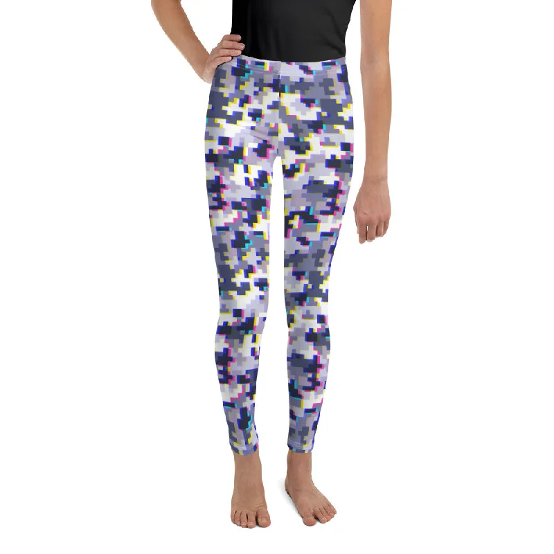 Glitchy Camo Youth Leggings