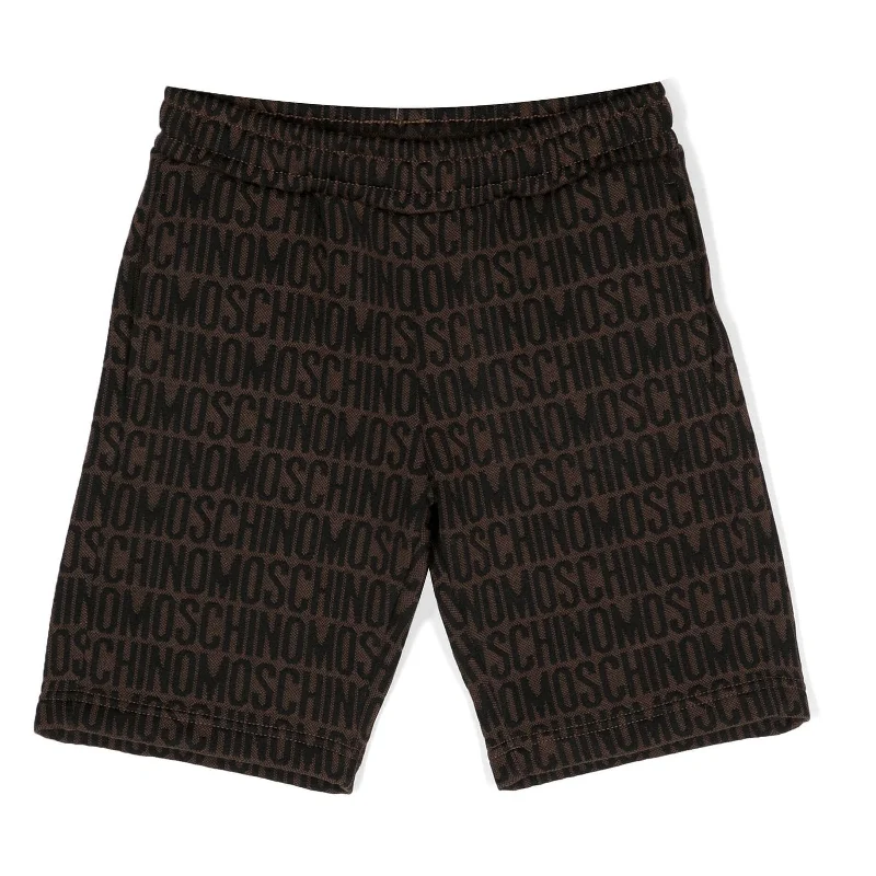 Brown All Over Logo Shorts