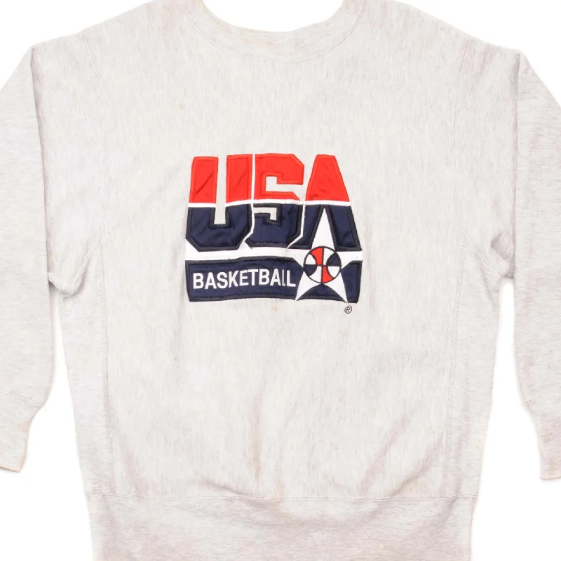 VINTAGE CHAMPION REVERSE WEAVE USA BASKETBALL SWEATSHIRT 1990-MID 1990'S SIZE LARGE MADE IN USA