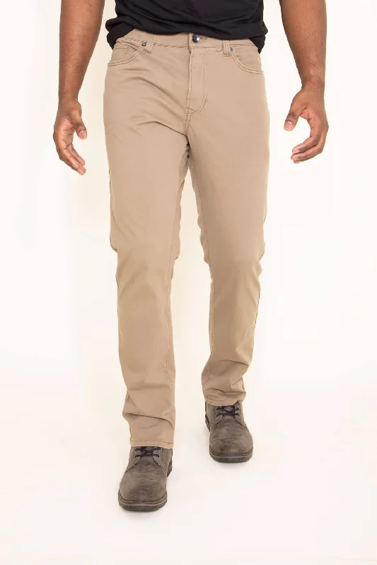 Union Five Pocket Comfort Twill Pants for Men in Brown | H3538WT-212HKHAKI