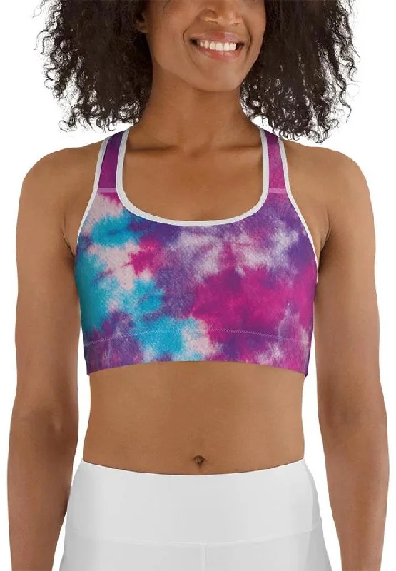 Purple Tie Dye Sports Bra