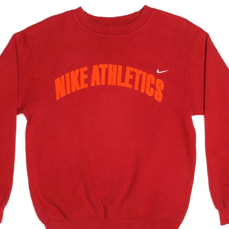 VINTAGE NIKE ATHLETICS RED SWEATSHIRT LATE 1990s SIZE SMALL MADE IN USA