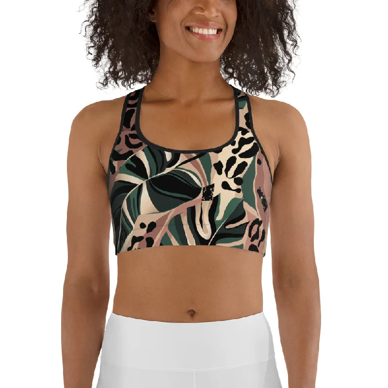 Tropical Leopard Sports Bra