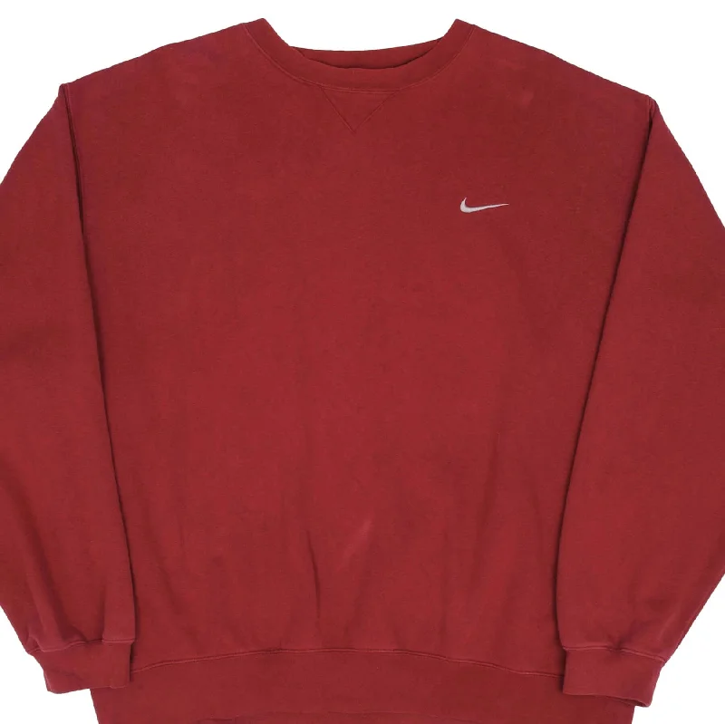 VINTAGE RED BURGUNDY NIKE CLASSIC SWOOSH SWEATSHIRT 1990S SIZE 2XL