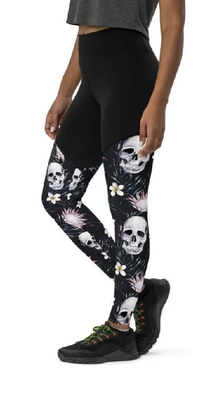 Delicate Skulls Compression Leggings