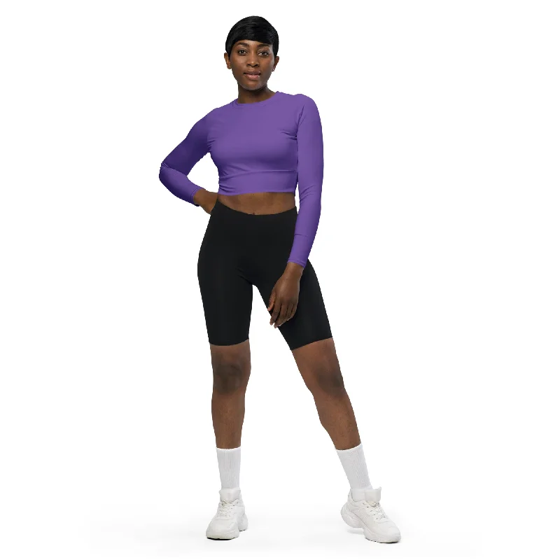 Fierce Purple Recycled Long-sleeve Crop Top