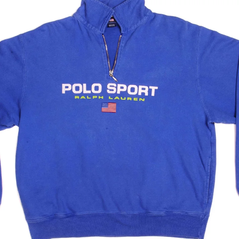 VINTAGE POLO SPORT RALPH LAUREN QUARTER ZIP SWEATSHIRT 1990s SIZE MEDIUM