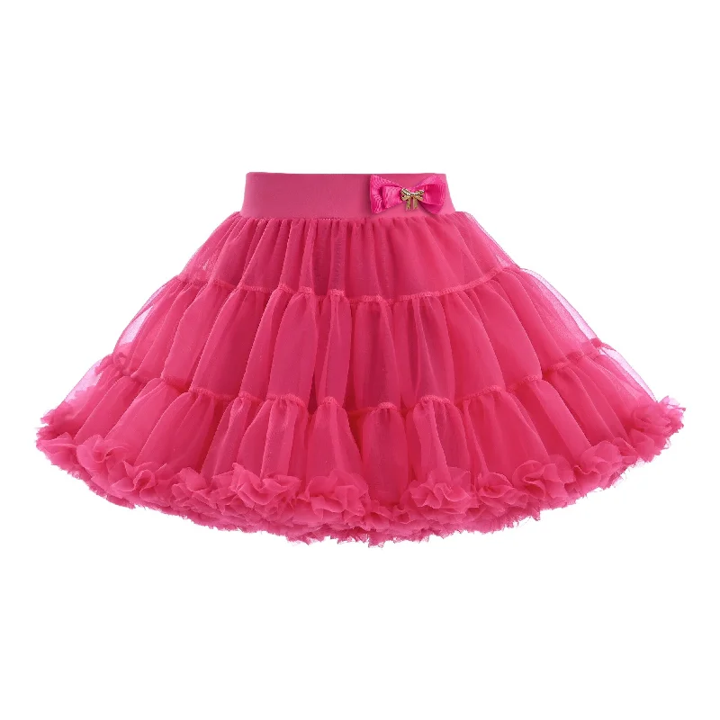 Pink Rouge Bow Tulle Skirt