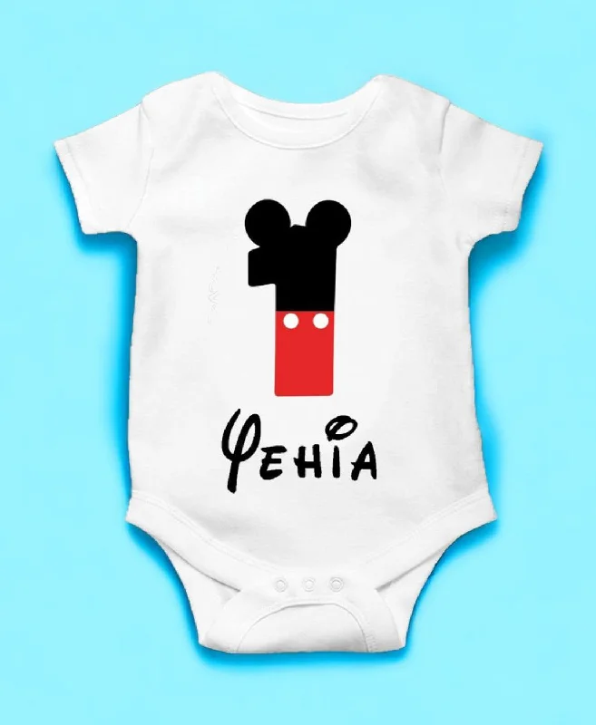 Mickey Customized  short slevees onesie