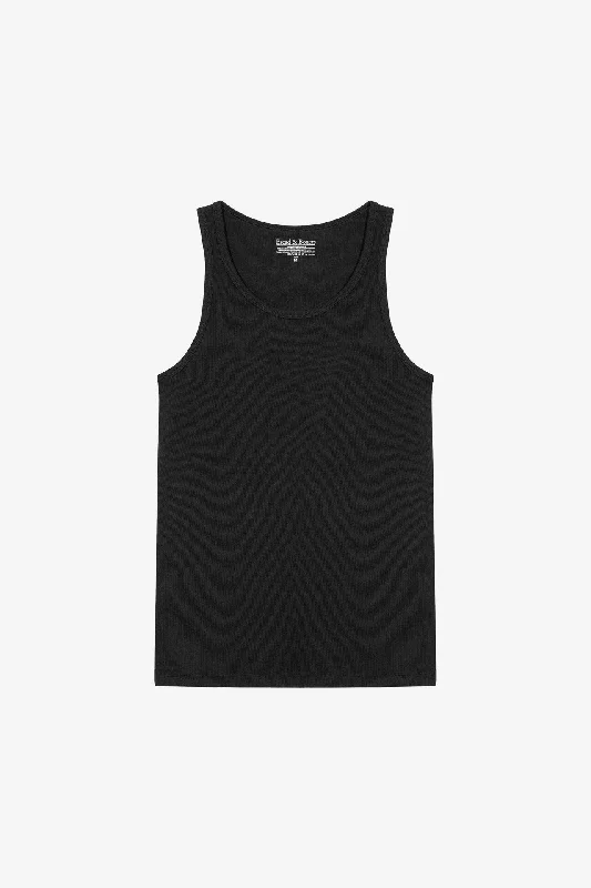 Bread and Boxers Classic Ribbed Tank Top - Black 2 Pack