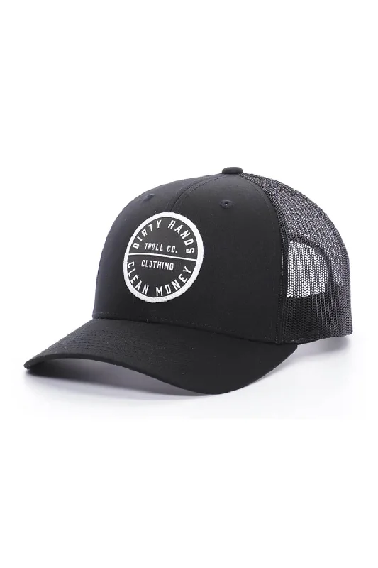 Troll Co. DCHM Curved Brim Trucker Hat for Men in Black | TC0086-BLACK