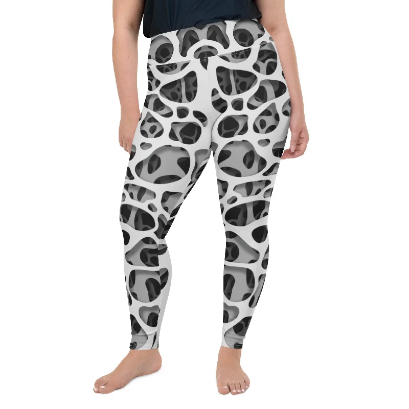 Web Illusion Pattern Plus Size Leggings