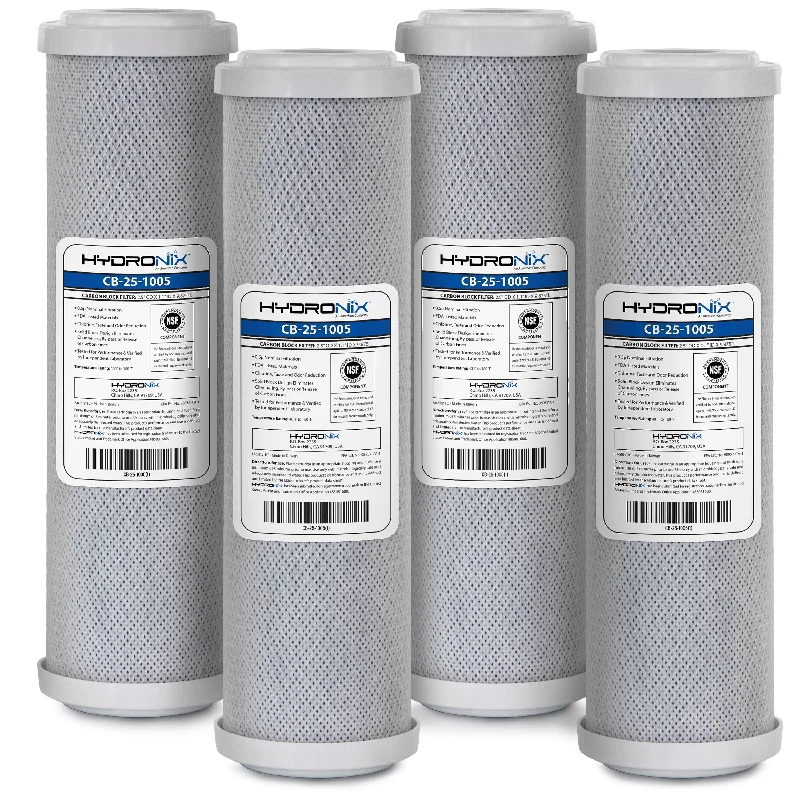 4 Pk Carbon Block Water Filter CTO Whole House RO DI Hydroponics 5 μm 10" x 2.5"