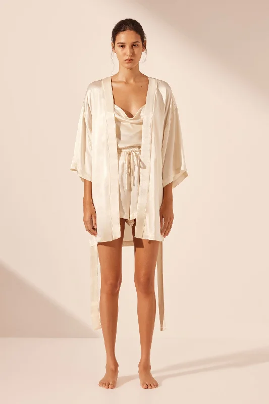 LA LUNE LOUNGE ROBE - CREAM