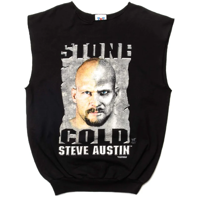 VINTAGE WWF STONE COLD STEVE AUSTIN SLEEVELESS SWEATSHIRT 1998 SIZE MEDIUM