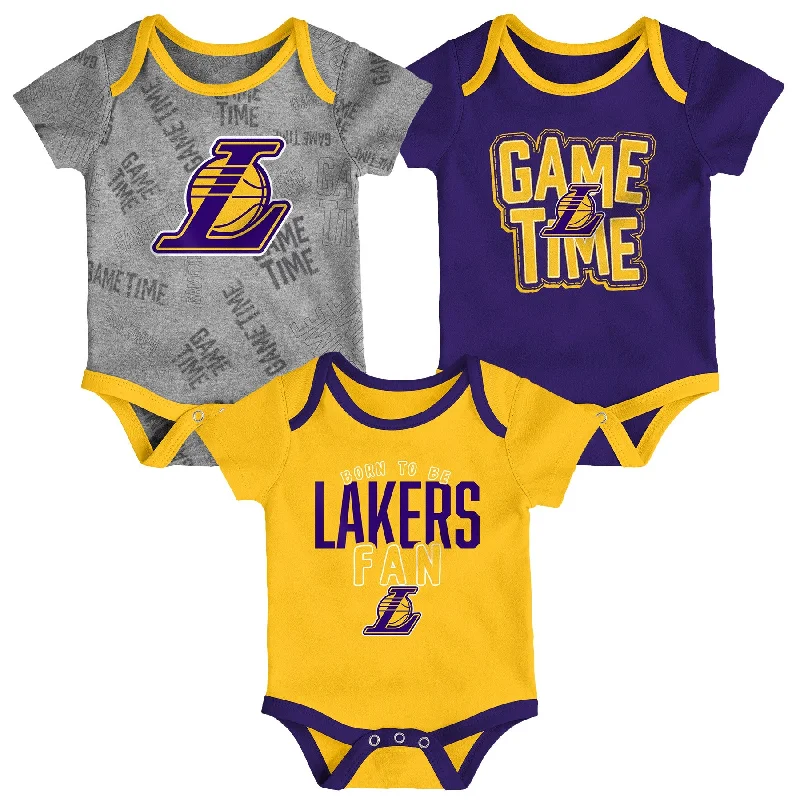 Los Angeles Lakers infant 3-piece creeper set sizes 0-3, 3-6, 6-9 months