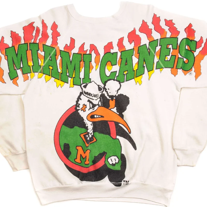 VINTAGE MIAMI HURRICANES FOOTBALL SWEATSHIRT SIZE LARGE MADE IN USA