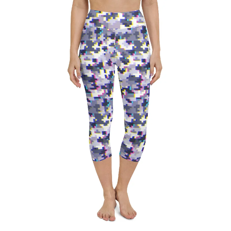 Glitchy Camo Yoga Capris