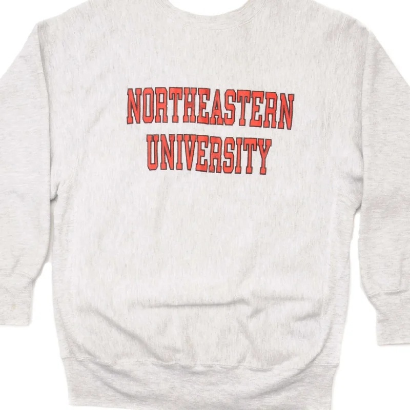 VINTAGE CHAMPION REVERSE WEAVE NORTHEASTERN UNIVERSITY SWEATSHIRT 1990-MID 1990'S SIZE LARGE MADE IN USA