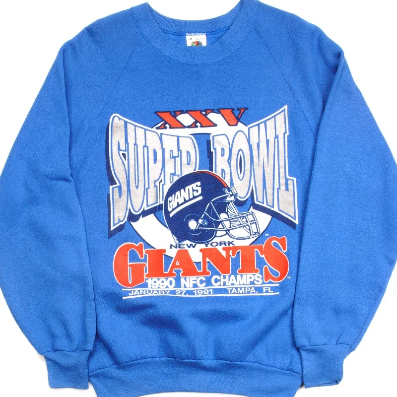 VINTAGE NFL NEW YORK GIANTS XXV SUPER BOWL SWEATSHIRT 1990S SIZE MEDIUM MADE IN USA