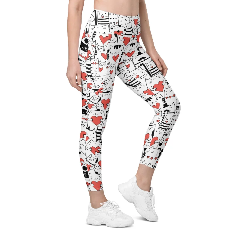 Kitties in Love Leggings With Pockets