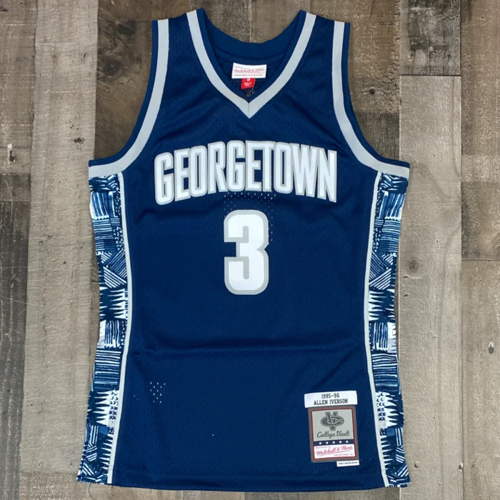 Georgetown Hoyas Allen Iverson #3 Adult Mitchell & Ness Blue Jersey