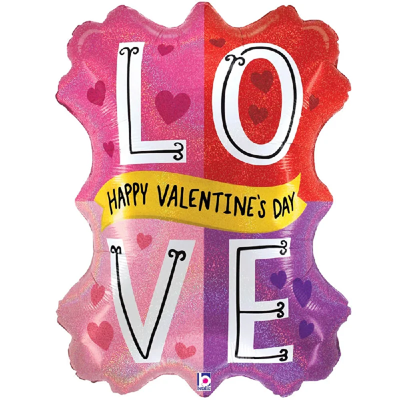 29 inch VALENTINE LOVE COLOR BLOCK HOLOGRAPHIC