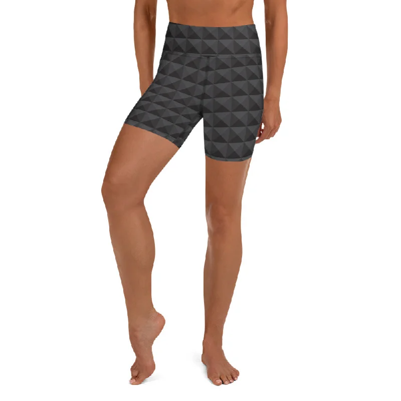 Seamless Cube Pattern Yoga Shorts