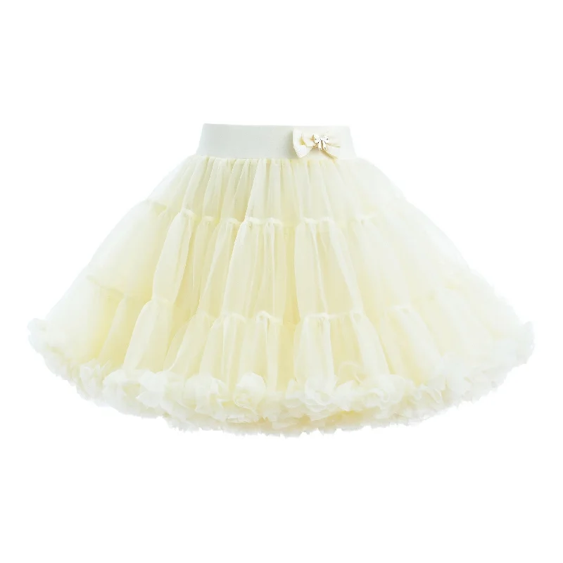 Yellow Pastel Bow Tulle Skirt