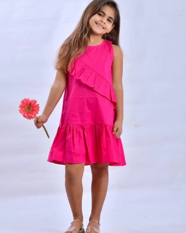 Fuschia poplin dress