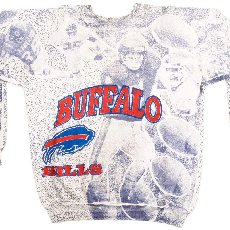 VINTAGE NFL BUFFALO BILLS ALL OVER PRINT SWEATSHIRT SIZE XL