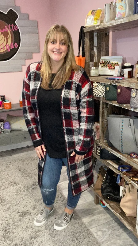 Plaid Long Cardigan