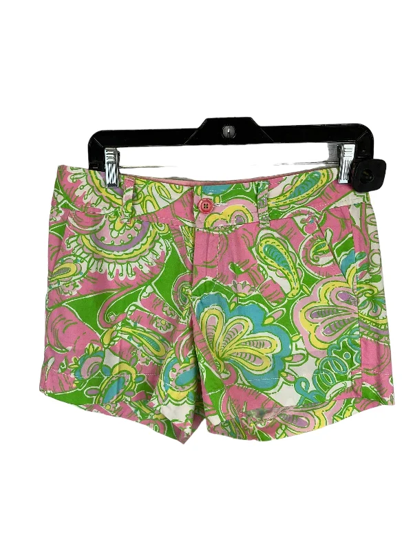 Green & Pink Shorts Lilly Pulitzer, Size 2