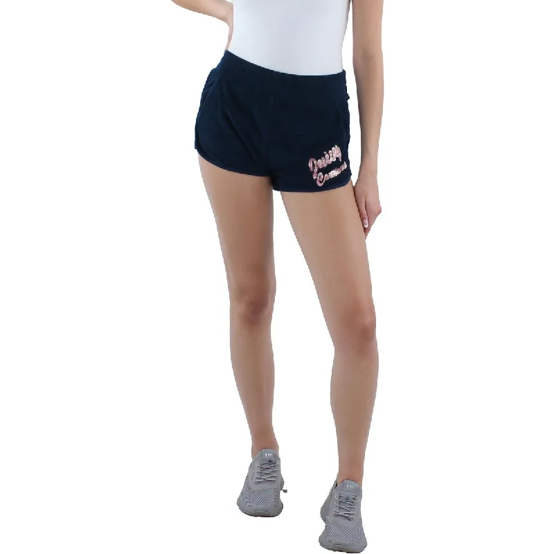 Womens Terry Cloth Textured Casual Shorts